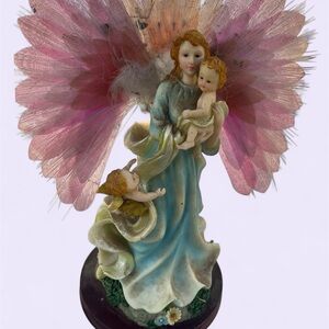 Vintage Montefiori Collection Angel Holding Child Night Light